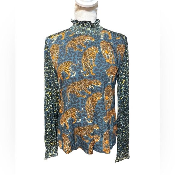 anthropologie conditions apply isaria cheetah print blouse - Picture 2 of 5